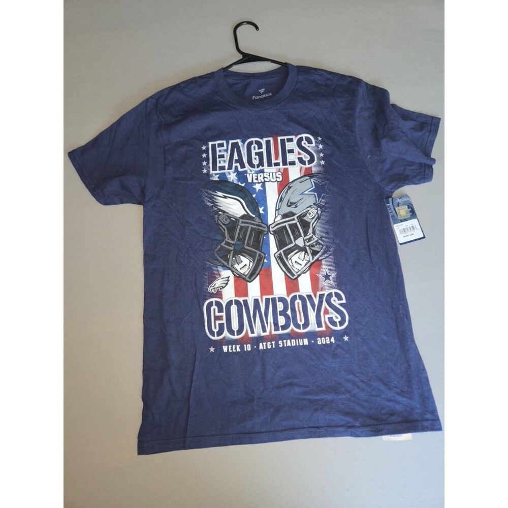 NWT Fanatics NFL Eagles vs Cowboys T-Shirt Mens M Week 10 ATT Stadium 2024 Navy